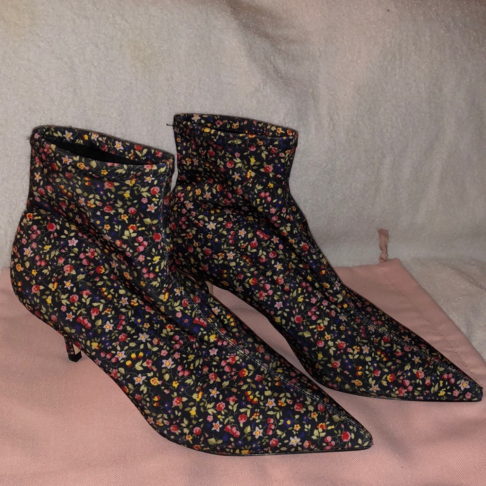 Zara Floral Stretch Booties